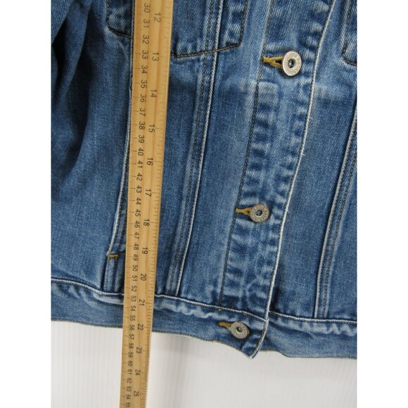 VINTAGE Eddie Bauer Jacket Small Trucker Motorcycle Denim Button Up - Picture 5 of 10